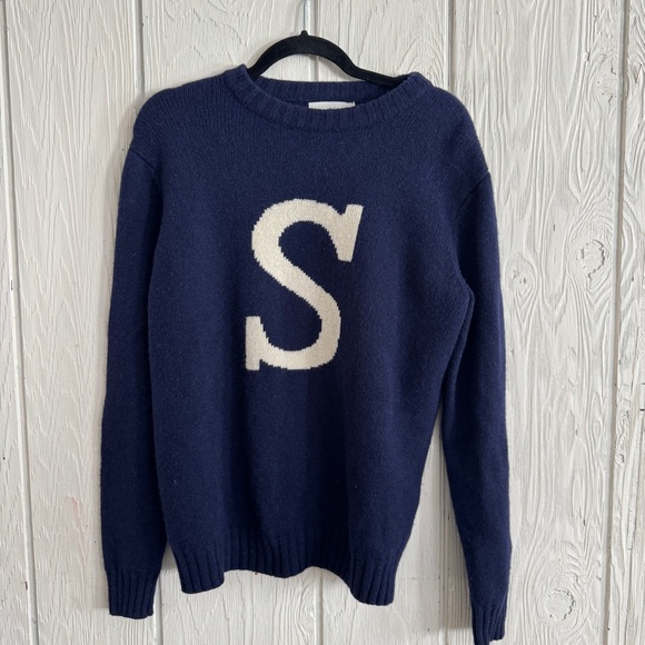 SMART TURNOUT Men’s Lambswool Varsity S Sweater size S - Picture 3 of 9